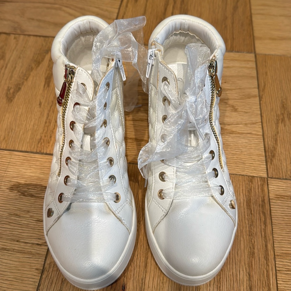 Aldo white platform bridal sneakers